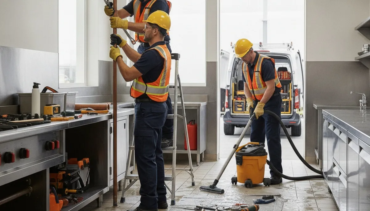 Emergency plumber repairing pipe in Anaheim, CA for 24/7 plumbing service