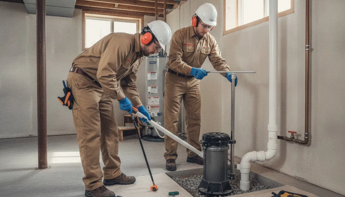 Sump pump installation by Anaheim, CA plumbers for home moisture protection