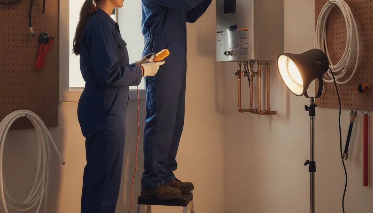 Tankless water heater installation service in Anaheim, CA by On Call Plumbers
